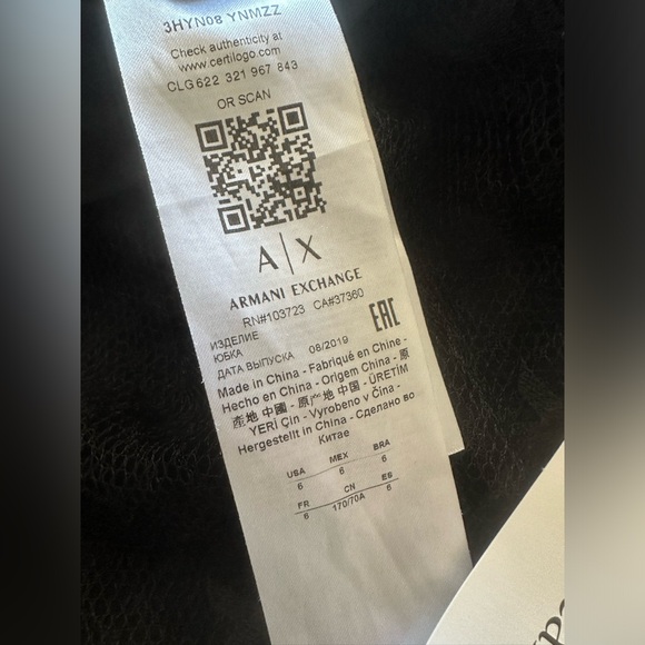 ARMANI EXHANGE Womens Logo Mesh Skirt - Size 6 - Picture 7 of 8